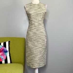 Theory Earl Branson Black White Knit Sheath Dress Work Cocktail